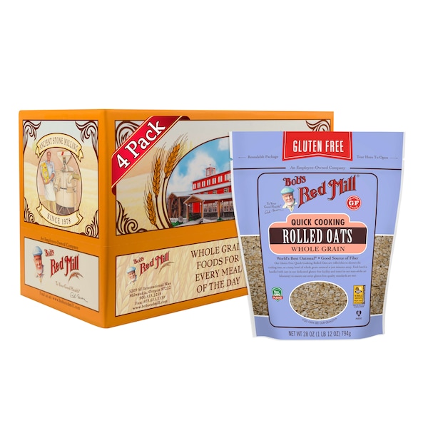 Bobs Red Mill Natural Foods Bob's Red Mill Gluten Free Quick Cooking Rolled Oats 28 oz. Bag, PK4 - 1983S284