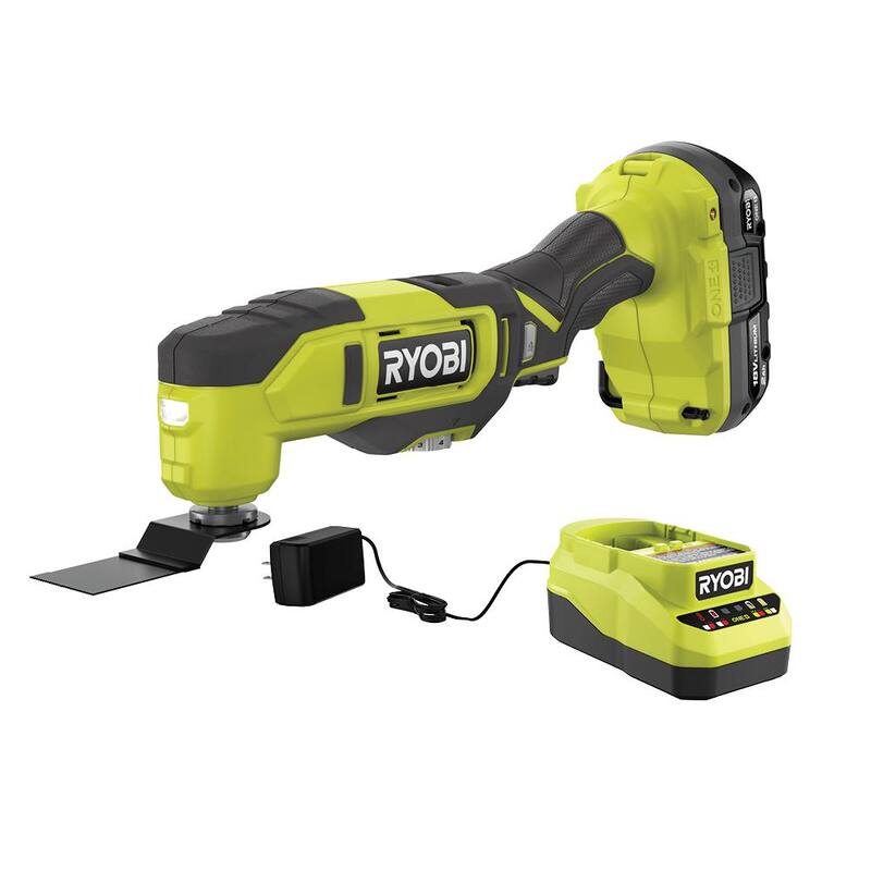 Kit de Herramienta Múltiple Oscilante Inalámbrica RYOBI ONE+ 18V con Batería de 2.0 Ah y Cargador - PCL430K1