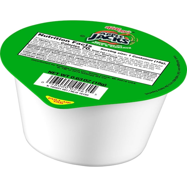 Kelloggs Kellogg's Apple Jacks Cereal .63 oz. Bowl, PK96 - 3800002996