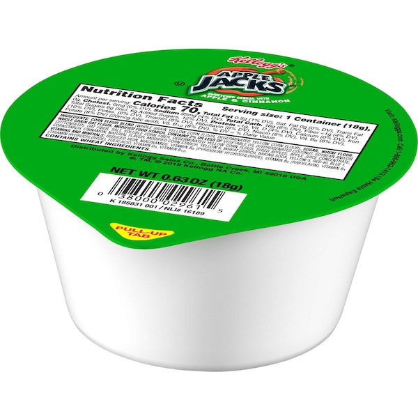 Kelloggs Kellogg's Apple Jacks Cereal .63 oz. Bowl, PK96 - 3800002996