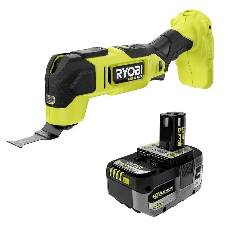 Herramienta múltiple oscilante inalámbrica RYOBI ONE+ HP 18V Brushless con batería de alto rendimiento de 4.0 Ah - PBLMT51B-PBP004