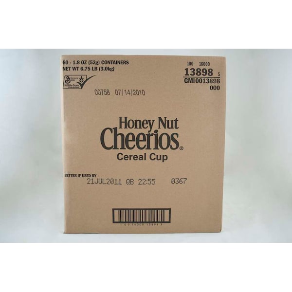 Honey Nut Cheerios Honey Nut Cheerios Cereal 1.8 oz. Bowl, PK60 - 16000-13898