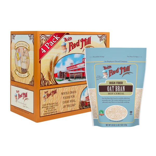 Bobs Red Mill Natural Foods Bob's Red Mill Oat Bran 18 oz. Bag, PK4 - 1350S184