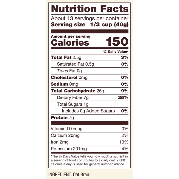 Bobs Red Mill Natural Foods Bob's Red Mill Oat Bran 18 oz. Bag, PK4 - 1350S184