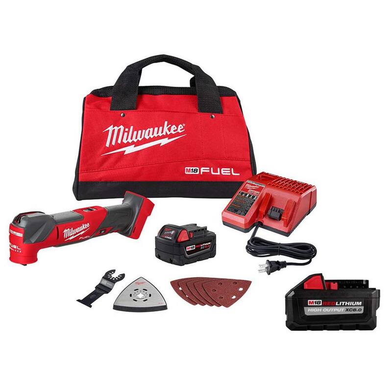 Kit de herramienta múltiple oscilante inalámbrica Milwaukee M18 FUEL de 18V con batería de iones de litio de 8Ah - 2836-21-48-11-1880