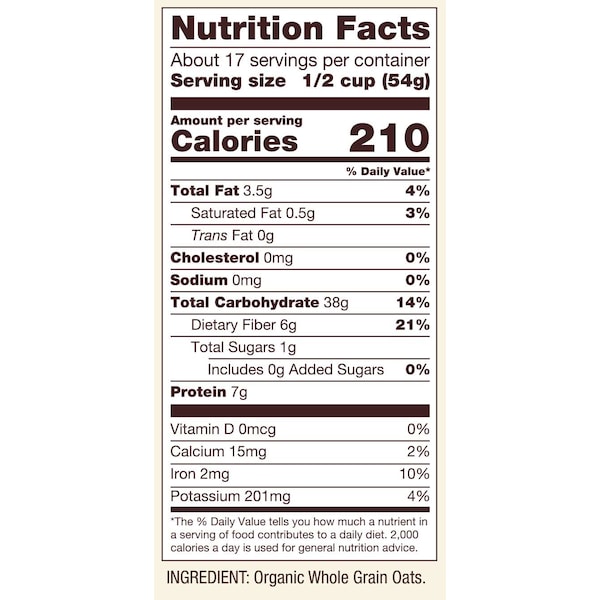 Bobs Red Mill Natural Foods Gluten Free Organic Old Fashioned Rolled Oats 32 oz., PK4 - 1992S324