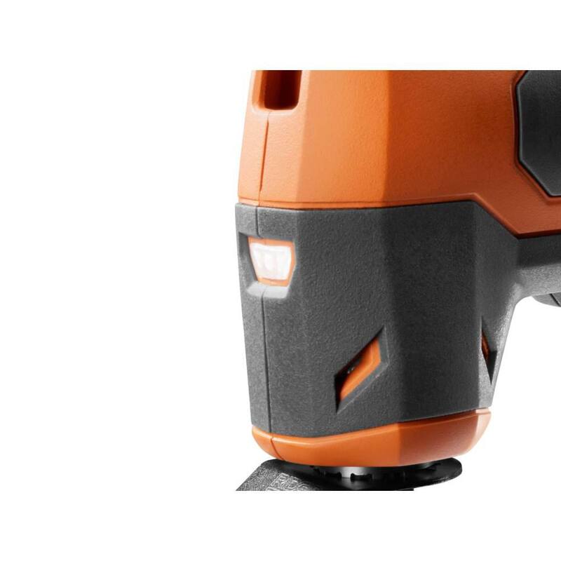 Kit de herramienta múltiple oscilante inalámbrica sin escobillas RIDGID de 18V con batería de salida máxima de 2.0 Ah y cargador de 18V - R86240KN.