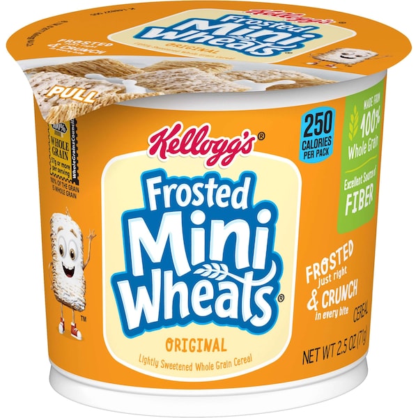Kelloggs Kellogg's Mini Wheats Bite Size Frosted Cereal 2.5 oz. Bowl, PK60 - 3800042798