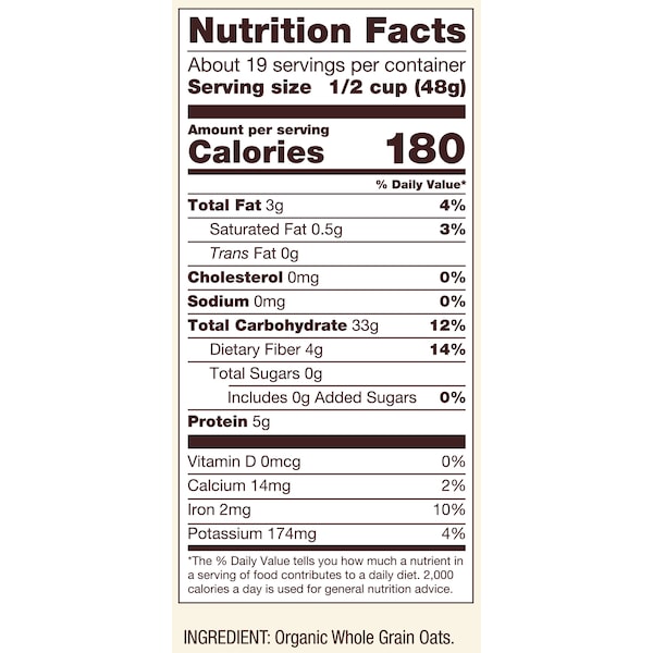 Bobs Red Mill Natural Foods Bob's Red Mill Organic Extra Thick Rolled Oats 32 oz. Bag, PK4 - 6050S324