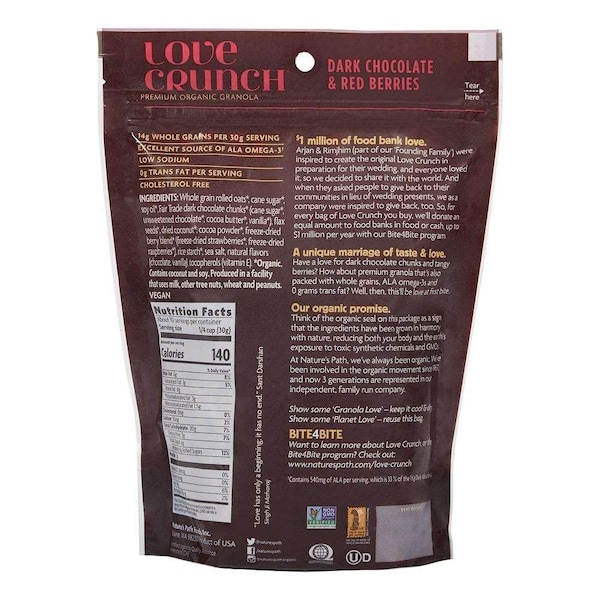 Natures Path Love Crunch Dark Chocolate Granola 11.5 oz., PK6 - 77180U