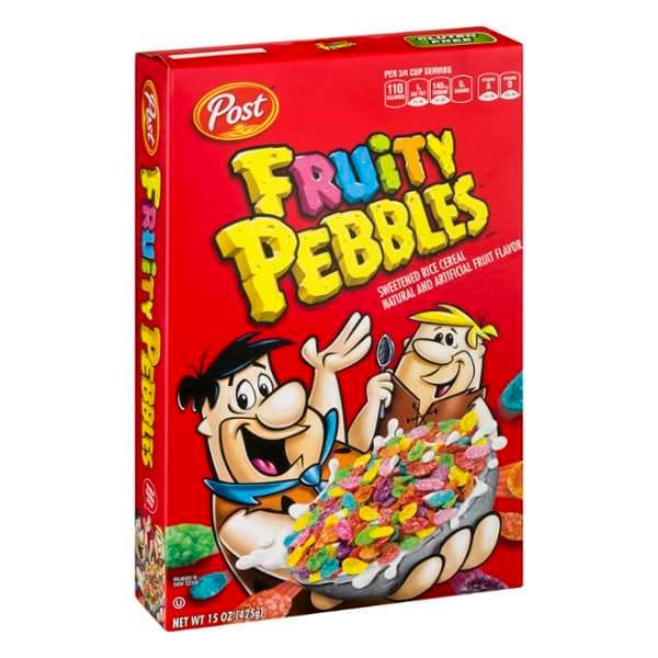 Post Post Fruity Pebbles Sweetened Rice Cereal Box 15 oz., PK12 - 88011