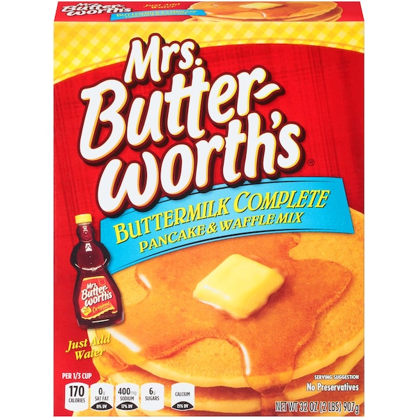 Mrs. Butterworth Mrs Buttersworths Buttermilk Complete Pancake Mix 32 oz., PK12 - 4420930112