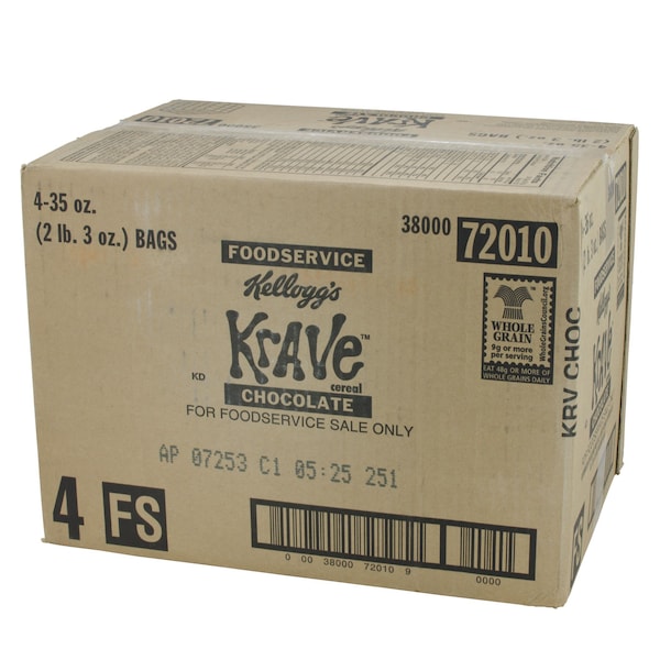 Kelloggs Kellogg's Krave Chocolate Cereal 35 oz. Bag, PK4 - 3800072010