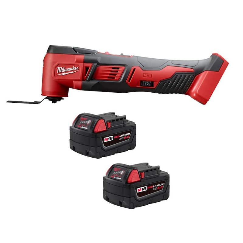 Milwaukee M18 Herramienta Múltiple Oscilante Inalámbrica de Iones de Litio de 18 Voltios con (2) Baterías M18 5.0Ah - 2626-20-48-11-1852