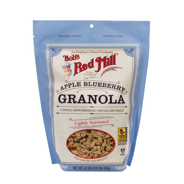 Bobs Red Mill Natural Foods Bob's Red Mill No Fat Apple Blueberry Granola 12 oz. Bag, PK4 - 1671S124