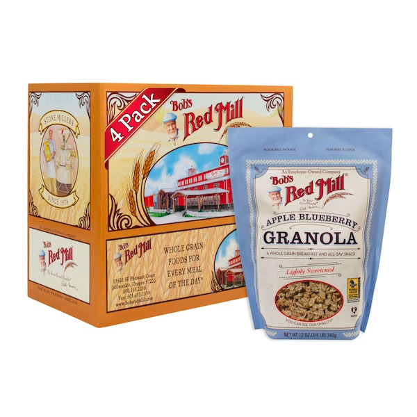 Bobs Red Mill Natural Foods Bob's Red Mill No Fat Apple Blueberry Granola 12 oz. Bag, PK4 - 1671S124