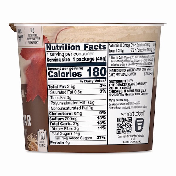 Quaker Instant Oatmeal, Maple Brown Sugar, 1.69 oz Packet, 24PK - QUA31971