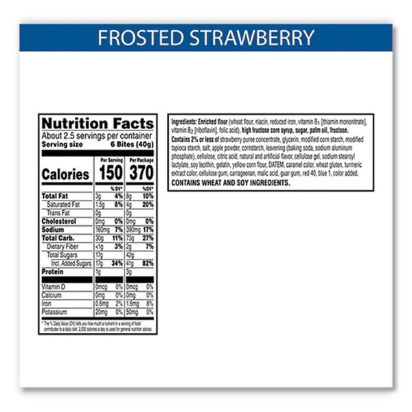 Kelloggs Pop Tarts Bites, Frosted Strawberry, 3.5 oz Bag, 6PK - KEE25069