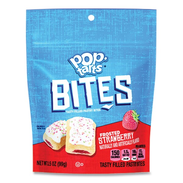 Kelloggs Pop Tarts Bites, Frosted Strawberry, 3.5 oz Bag, 6PK - KEE25069