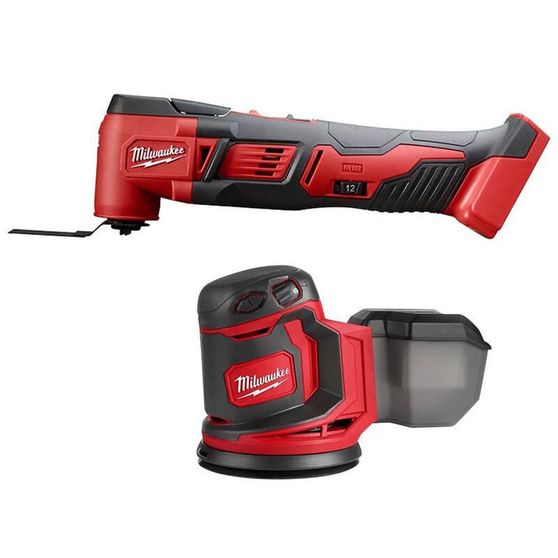 Herramienta multifunción inalámbrica Milwaukee M18 18V de ion de litio con lijadora orbital aleatoria - 2626-20-2648-20