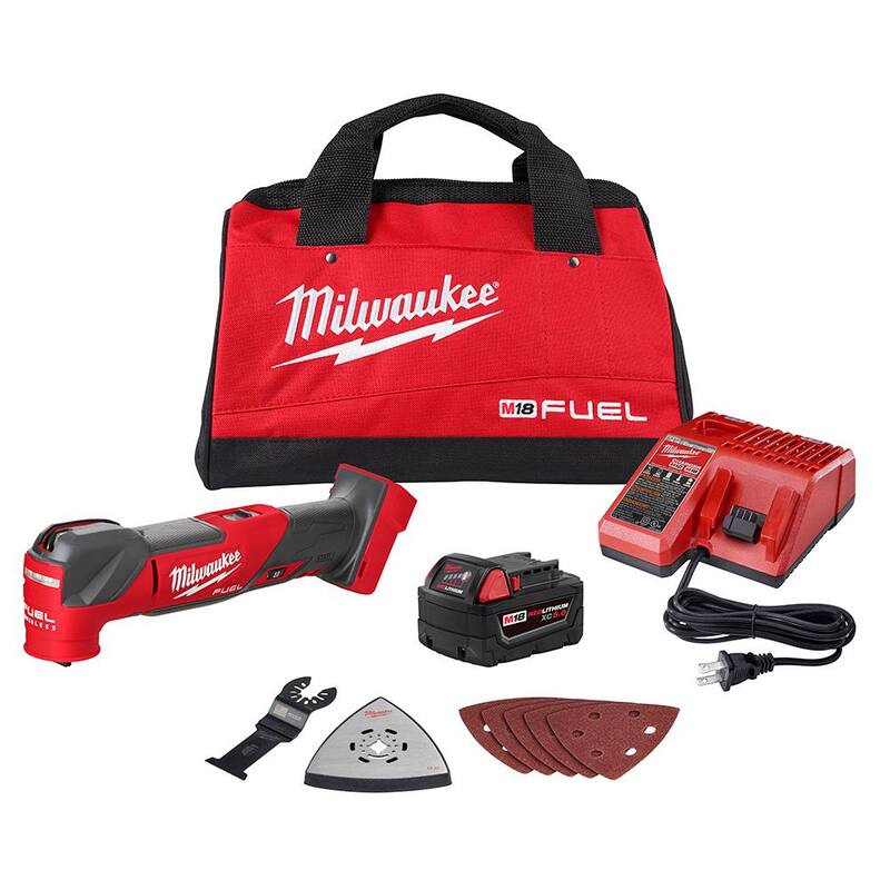 Juego de herramientas múltiples oscilantes inalámbricas Milwaukee M18 FUEL de 18 voltios con tecnología de iones de litio sin escobillas y controlador de impacto M18 FUEL SURGE - 2836-21-2760-20