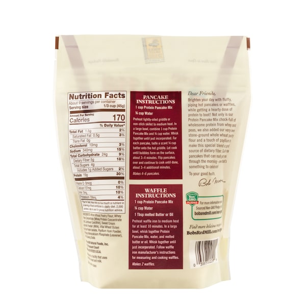 Bobs Red Mill Natural Foods Bob's Red Mill Protein Pancake And Waffle Mix 14 oz. Bag, PK4 - 1399S144
