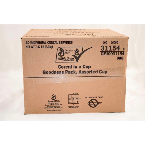 General Mills Cereal Goodness Variety Pack Single Serve Serve Cup 2.02 oz., PK60 - 16000-31154