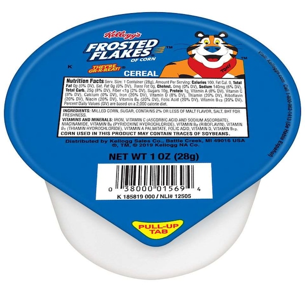 Kelloggs Kellogg's Frosted Flakes Cereal 1 oz. Bowl, PK96 - 3800001596