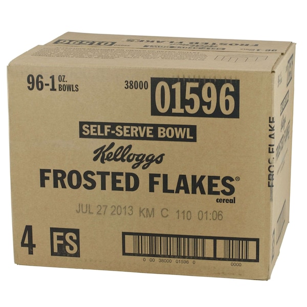Kelloggs Kellogg's Frosted Flakes Cereal 1 oz. Bowl, PK96 - 3800001596