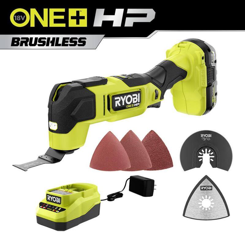 RYOBI ONE+ HP 18V Brushless Cordless Multi-Tool Kit con batería de 2.0 Ah y cargador - PBLMT51K1
