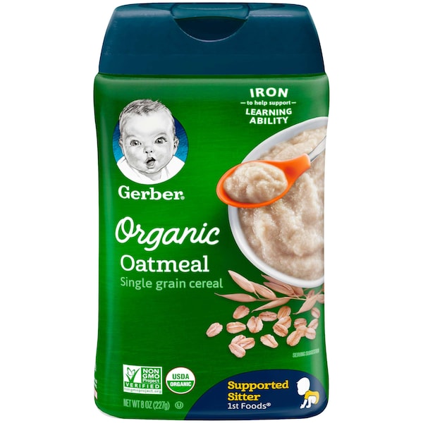Gerber Gerber Organic Whole Grain Oatmeal Cereal 8 oz., PK6 - 10015000070219