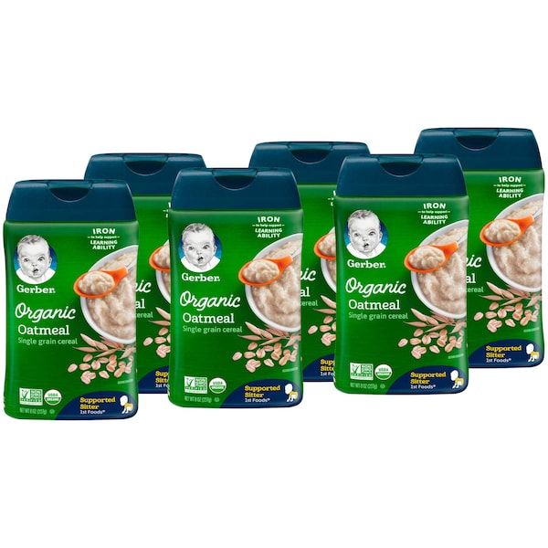 Gerber Gerber Organic Whole Grain Oatmeal Cereal 8 oz., PK6 - 10015000070219