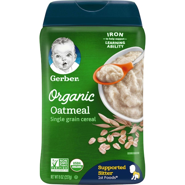 Gerber Gerber Organic Whole Grain Oatmeal Cereal 8 oz., PK6 - 10015000070219