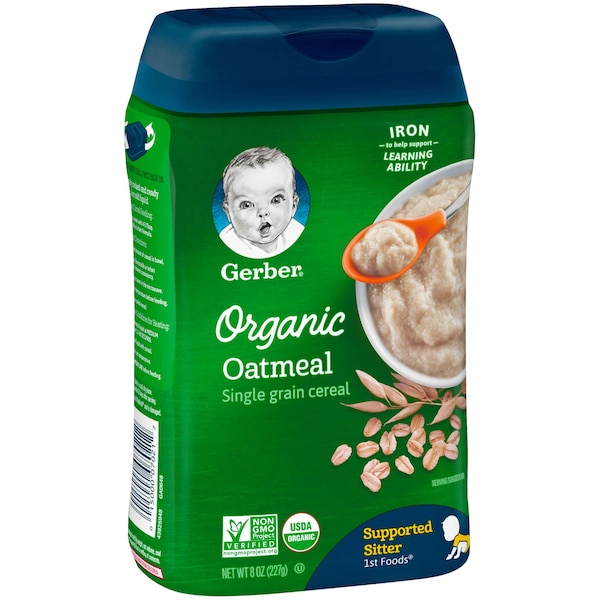 Gerber Gerber Organic Whole Grain Oatmeal Cereal 8 oz., PK6 - 10015000070219