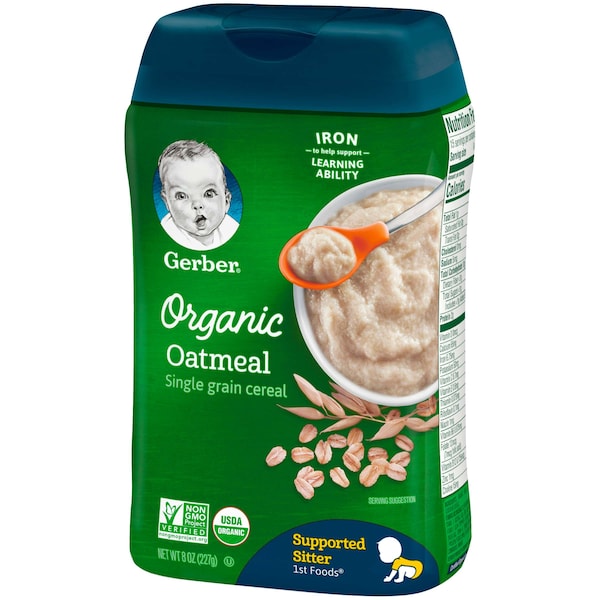 Gerber Gerber Organic Whole Grain Oatmeal Cereal 8 oz., PK6 - 10015000070219