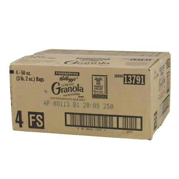 Kelloggs Kellogg's Low Fat Granola With Raisins Cereal 50 oz. Bag, PK4 - 3800013791