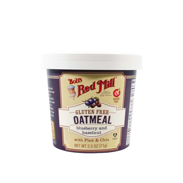Bobs Red Mill Natural Foods Gluten Free Blueberry Hazelnut Oatmeal Cup 2.5 oz. Cup, PK12 - 1367C0112
