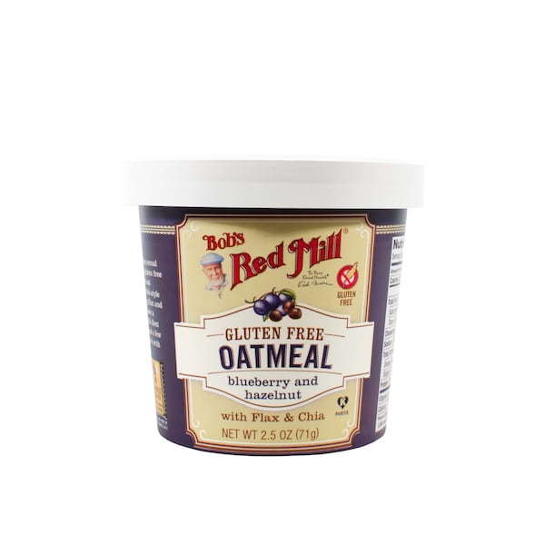 Bobs Red Mill Natural Foods Gluten Free Blueberry Hazelnut Oatmeal Cup 2.5 oz. Cup, PK12 - 1367C0112