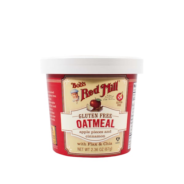 Bobs Red Mill Natural Foods Gluten Free Apple Cinnamon Oatmeal Cup 2.36 oz. Cup, PK12 - 1366C0112