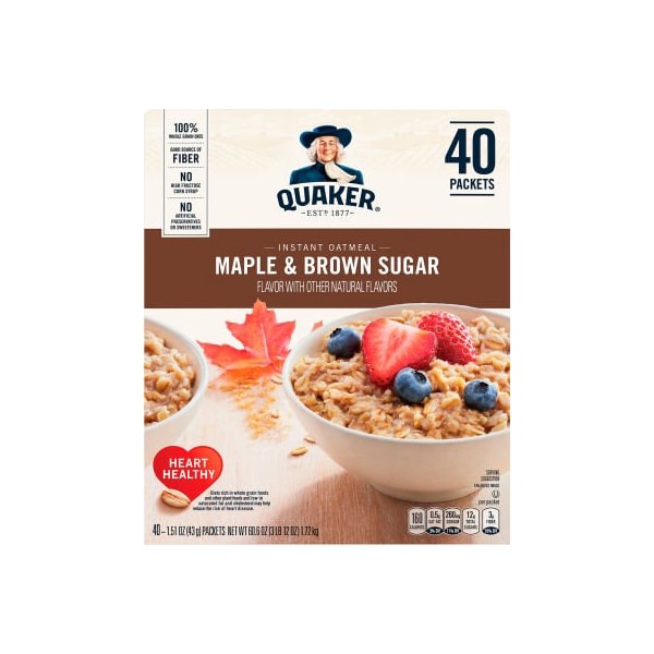 Green Rabbit Holdings QUAKER Instant Oatmeal Maple & Brown Sugar Packets, 40 Count - 22000754