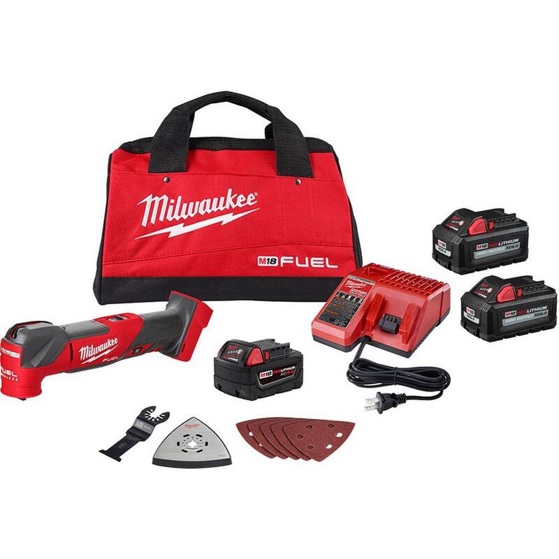 Kit de herramienta multifuncional oscilante inalámbrica sin escobillas Milwaukee M18 FUEL de 18V de iones de litio con (2) baterías de 6.0Ah - 2836-21-48-11-1862