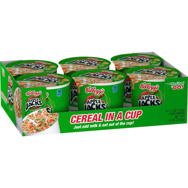 Kelloggs Kellogg's Single Serve Apple Jacks Cereal 1.5 oz. Cup, PK60 - 3800012469