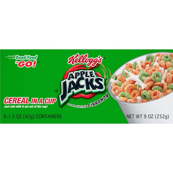 Kelloggs Kellogg's Single Serve Apple Jacks Cereal 1.5 oz. Cup, PK60 - 3800012469