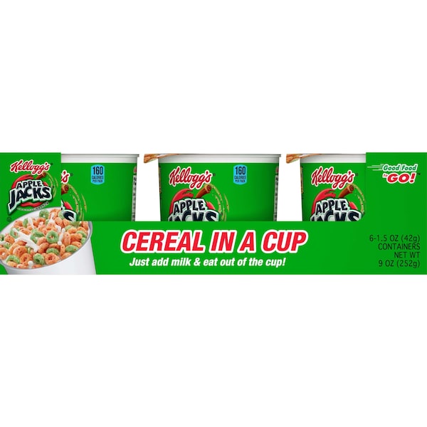 Kelloggs Kellogg's Single Serve Apple Jacks Cereal 1.5 oz. Cup, PK60 - 3800012469