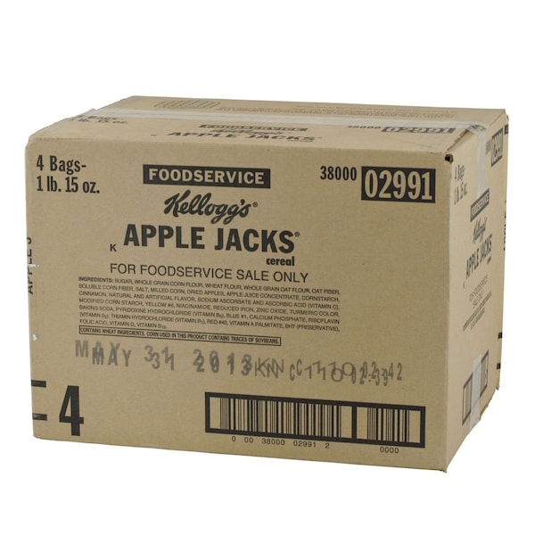 Kelloggs Kellogg's Apple Jacks Cereal 31 oz. Bag, PK4 - 3800002991