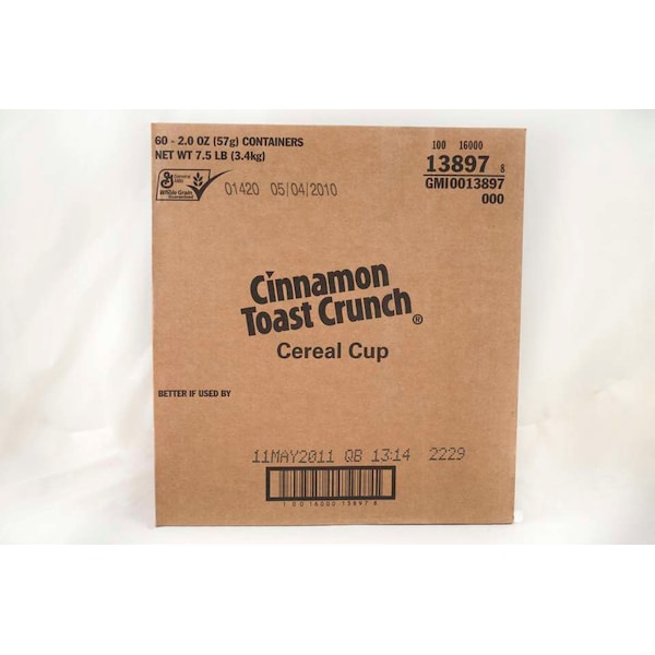 Cinnamon Toast Crunch Cinnamon Toast Crunch Cereal Single Serve Bowl 2 oz. Container, PK60 - 16000-13897
