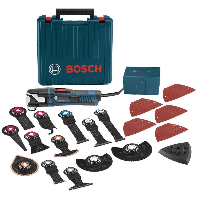 Juego de herramienta multifunción oscilante Bosch de 5.5 amperios con cable y estuche StarlockMax (40 piezas) - GOP55-36C2