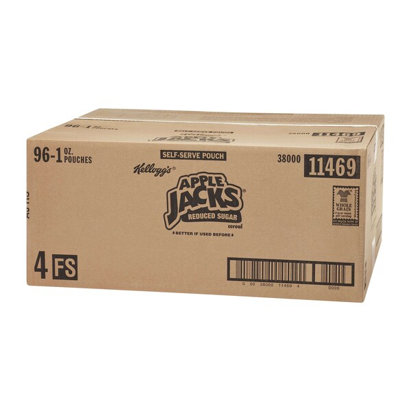 Kelloggs Kellogg's Apple Jacks Reduced Sugar Cereal 1 oz. Bag, PK96 - 3800011469