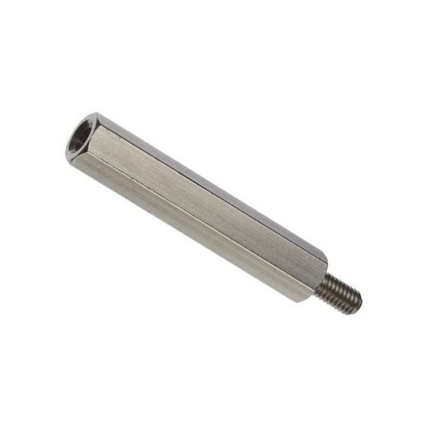 Newport Fasteners Hex Standoff, #8-32 Thrd Sz, Stainless Steel Plain, 3/8" Hex W, 100 PK - 371608HM303