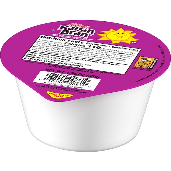 Kelloggs Kellogg's Raisin Bran Cereal 1.25 oz. Cup, PK96 - 3800000896